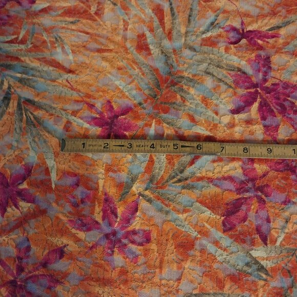 Tropical Fabric Sheer Stretchy Orange Purple 4+Yds Studio Line by Caravel - Picture 4 of 6